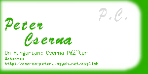 peter cserna business card